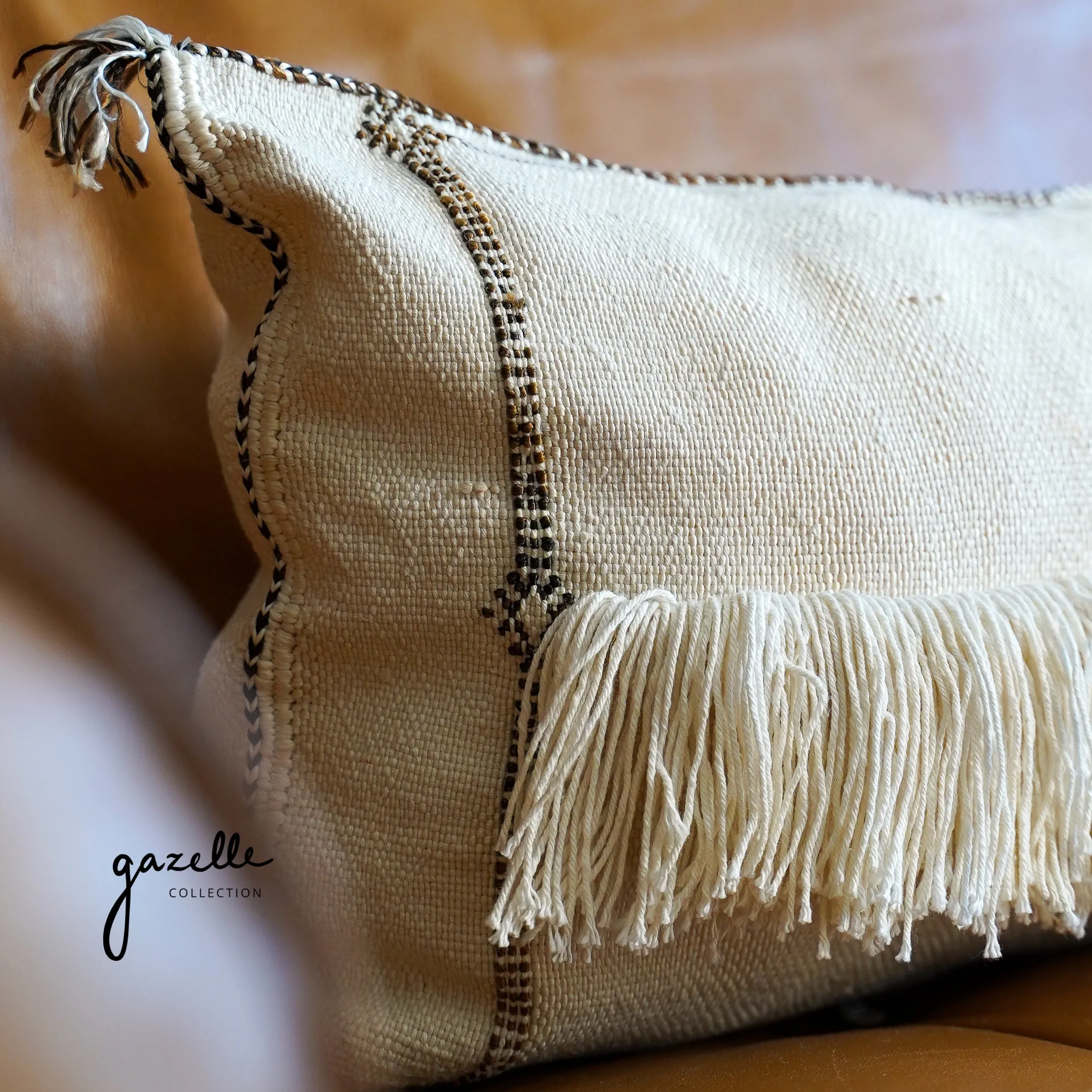 12x45 Moroccan Lumbar Pillow -  Handwoven by Amazigh Women Weavers