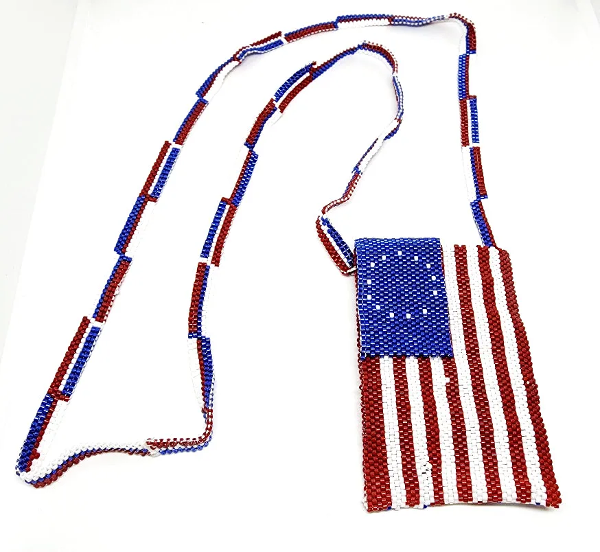 1776 Flag Amulet Bag Necklace
