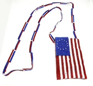1776 Flag Amulet Bag Necklace