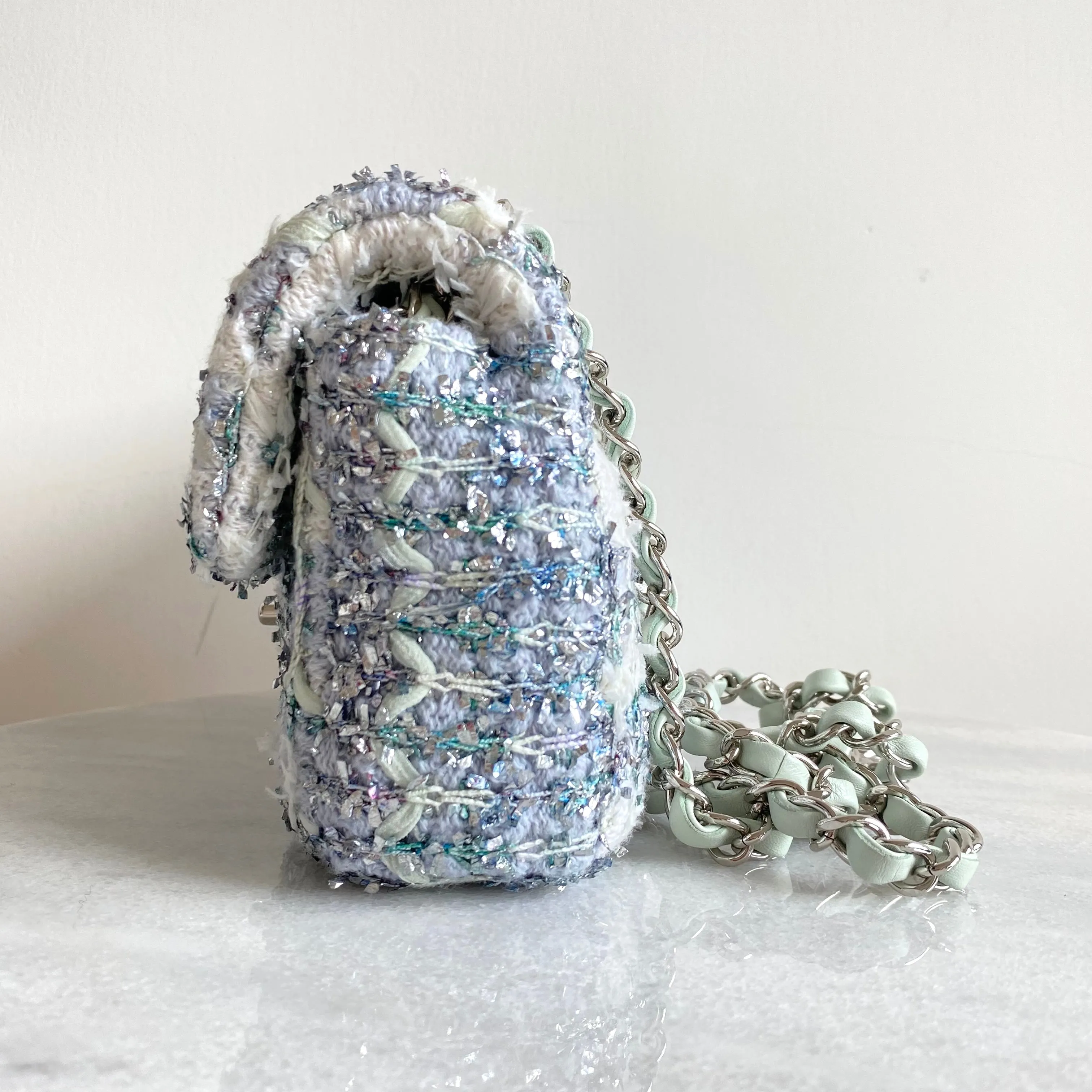 18S Glitter Tweed Mini Flap Bag