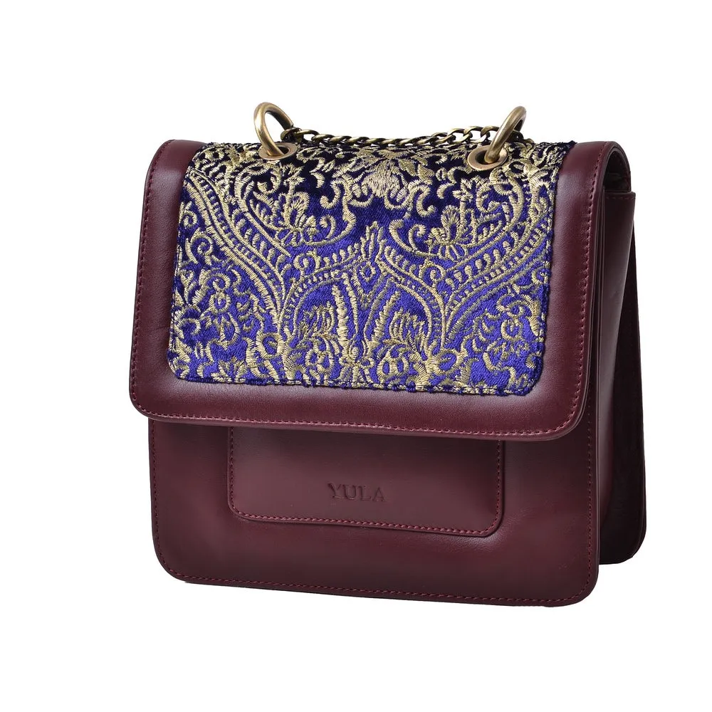 1919 Nelia Medium Shoulder Bag - Burgundy & Purple