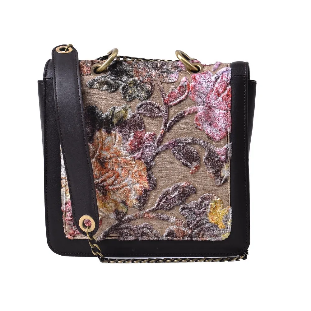 1921 Nelia Medium Shoulder Bag - Chocolate Brown & Rust