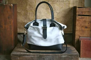 1940's era Cotton & Leather Carryall - SOLD