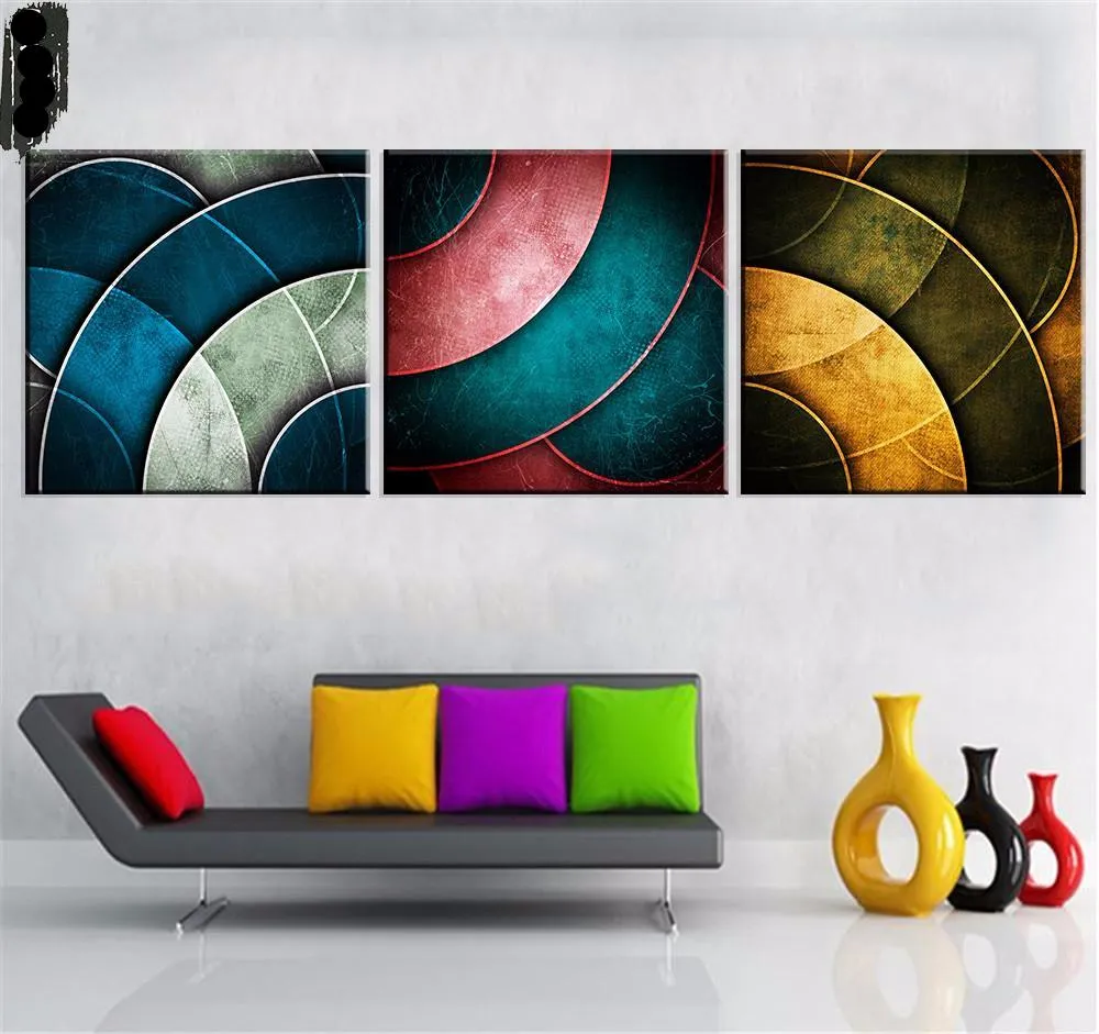3 Piece Set Modern Abstract Wall Art Canvas Oil Painting