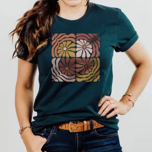4 SQUARE GROOVY FLOWERS TEE