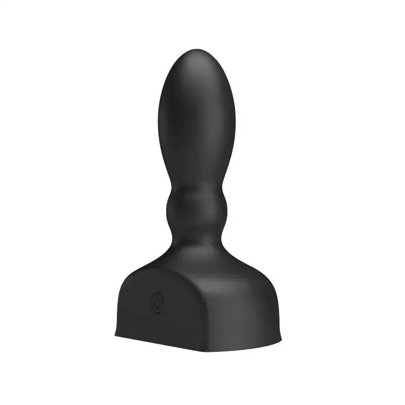 5 Inches Silicone Black Rechargeable Inflatable Butt Plug with Remote
