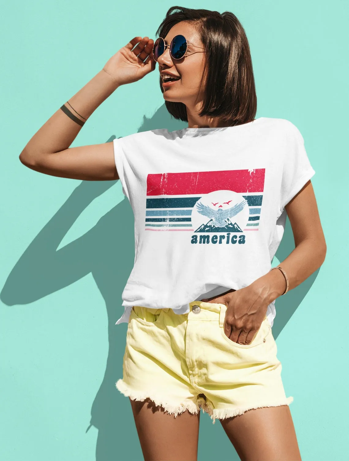 America 4th of July T-Shirt / Unisex Bella Canvas Tee Toddler- Adult Sizes / Softstyle USA T-Shirt/ Memorial Day Shirt