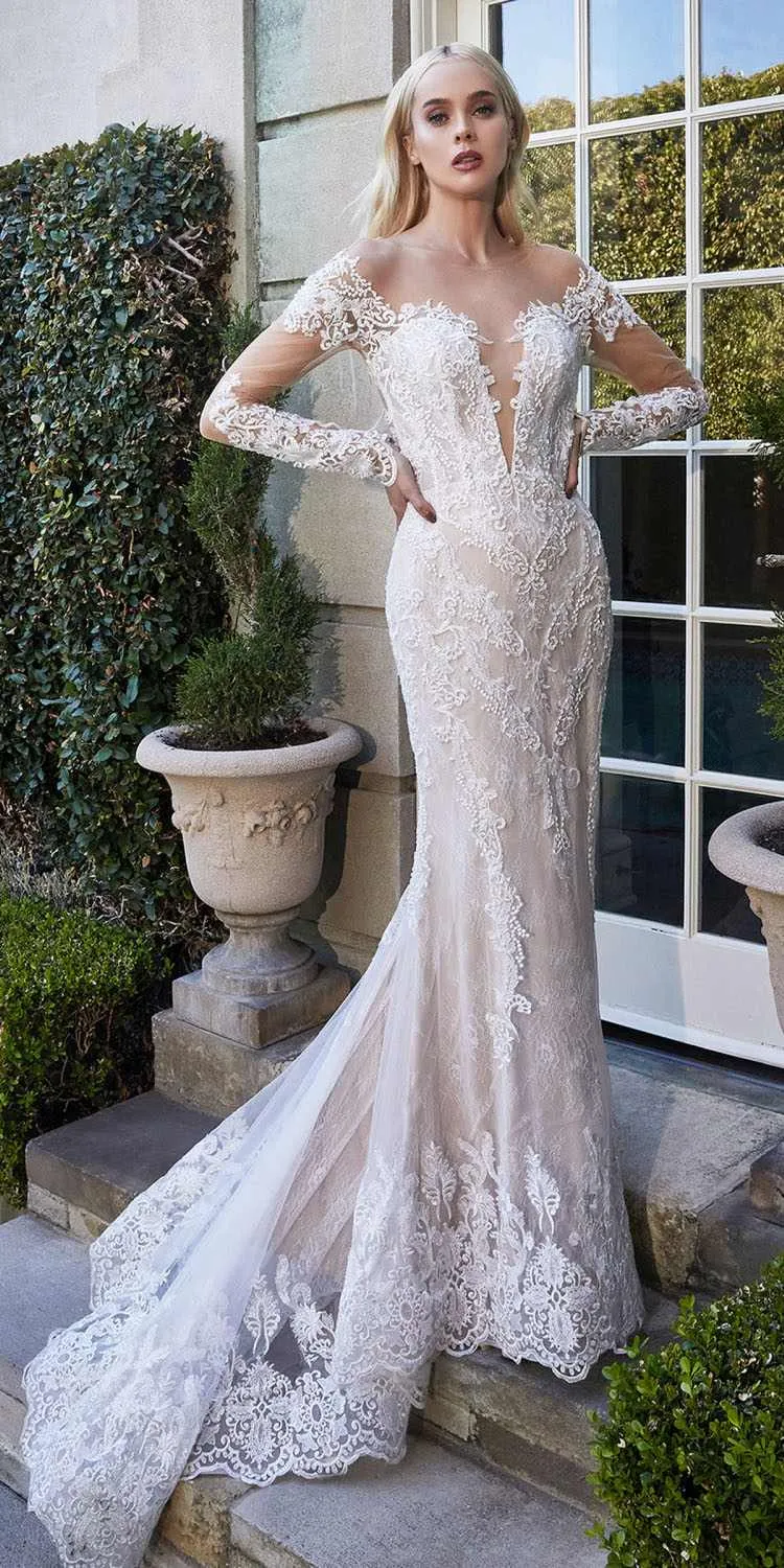 Andrea & Leo A1022 Bohemian Lace Mermaid Gown