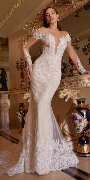 Andrea & Leo A1022 Bohemian Lace Mermaid Gown