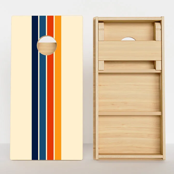 Antique Retro Colored Lines Professional Cornhole Boards