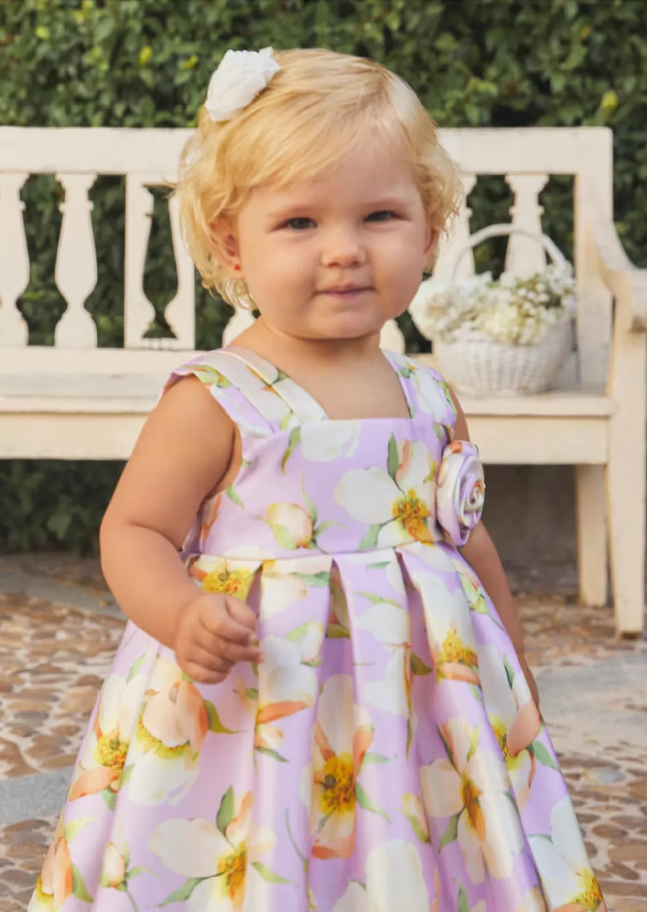Baby Printed Mikado Dress - Mauve