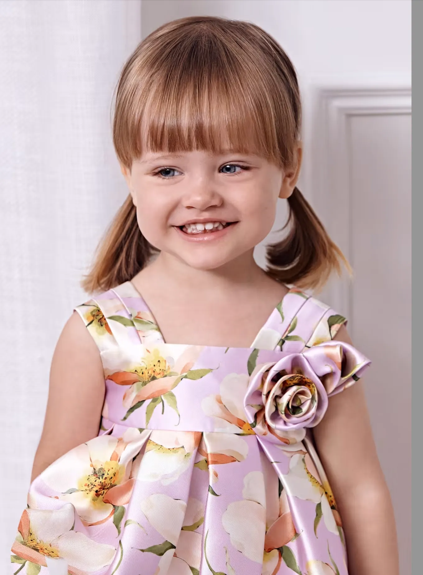 Baby Printed Mikado Dress - Mauve
