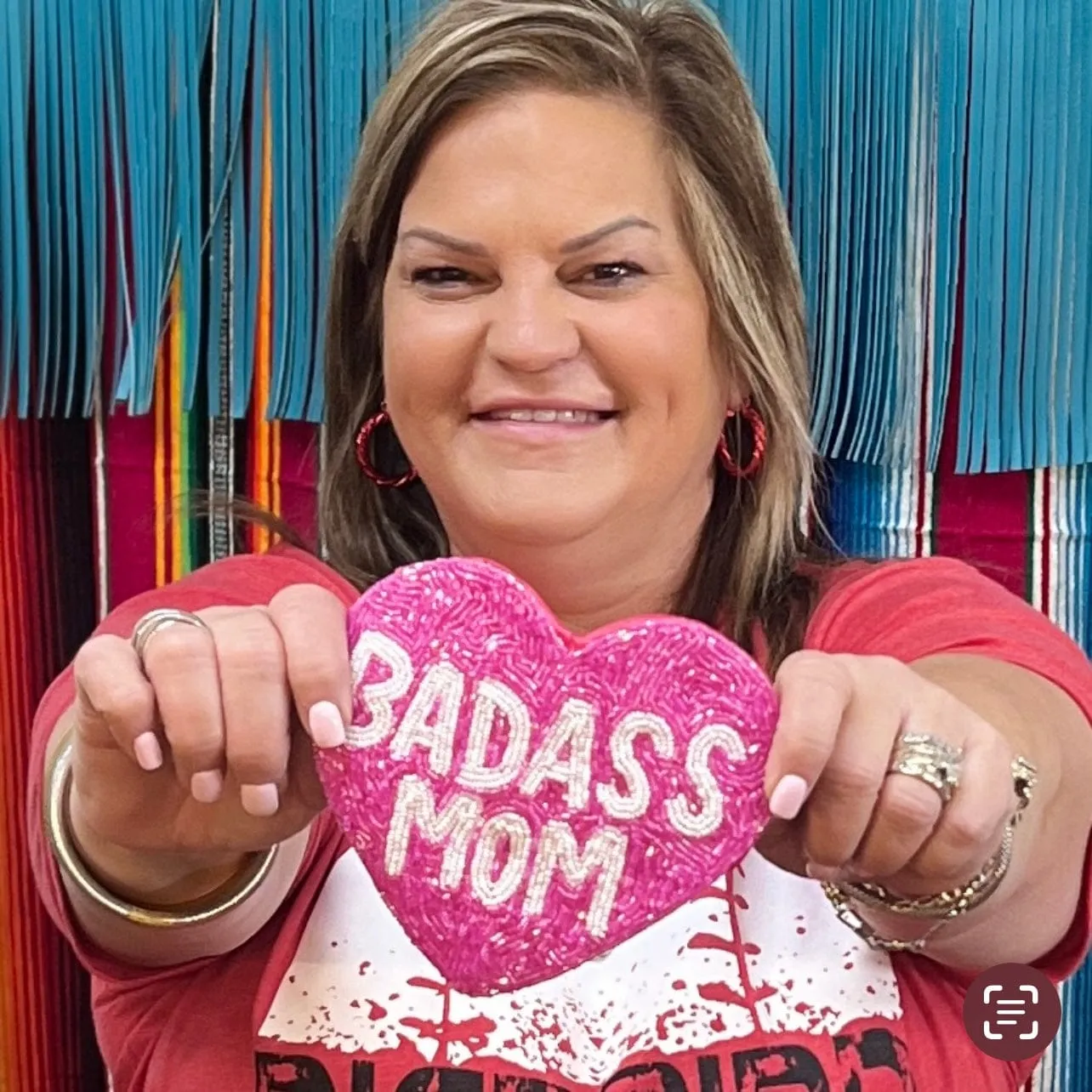Badass Mom Beaded Coin Bag