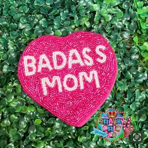 Badass Mom Beaded Coin Bag