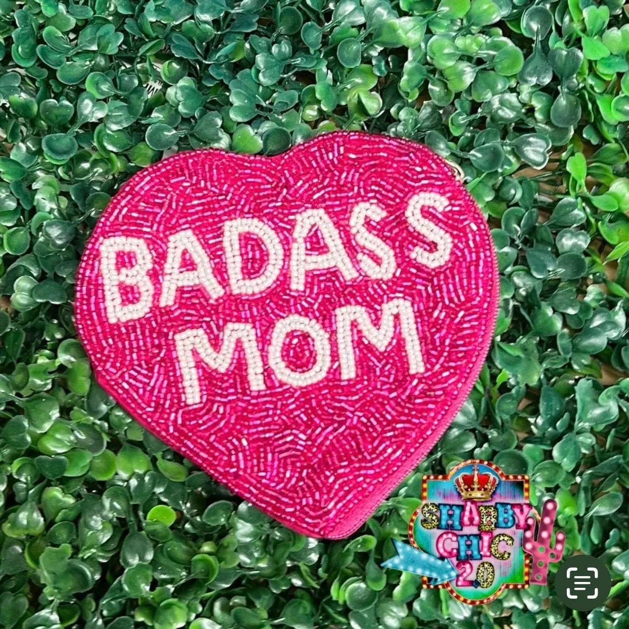 Badass Mom Beaded Coin Bag
