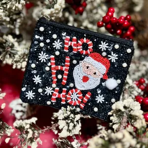 Beaded Ho Ho Ho Coin Purse
