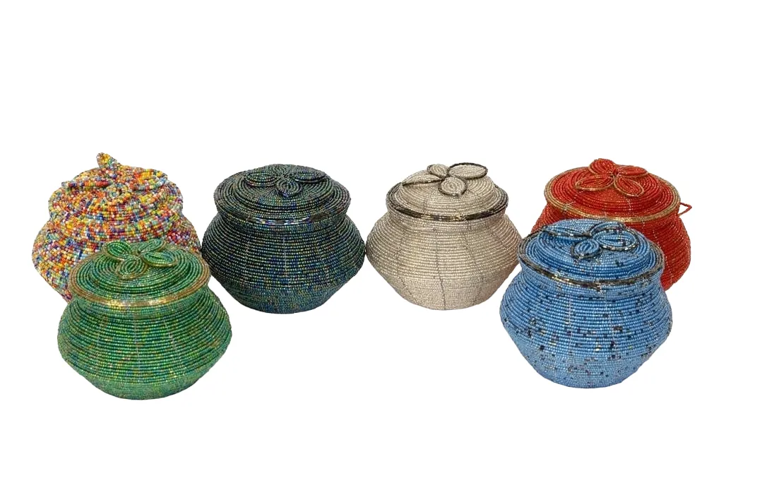 Beaded Keepsake Jewelry Box Pot | Geri's Bluffing Boutique
