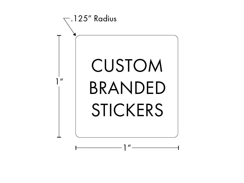 Beast Branding CUSTOM PRINTED STICKERS - 1" x 1" Square for 5ml Square Jar Lid or Bottom