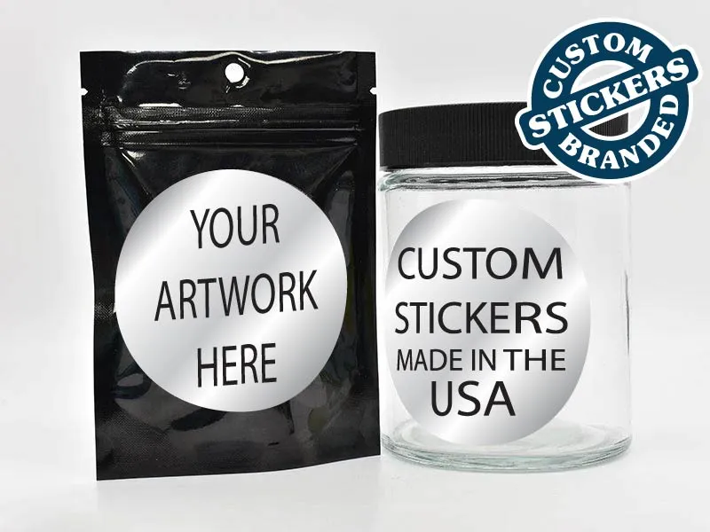 Beast Branding CUSTOM PRINTED STICKERS - 3" Circle for 1/8 Oz, 1/4 Oz, Gram Mylar Bag, & 60 Dram