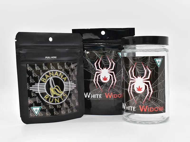 Beast Branding CUSTOM PRINTED STICKERS - 3" x 3" Square for 1/8 Oz, 1/4 Oz, Gram Mylar Bag, & 60 Dram