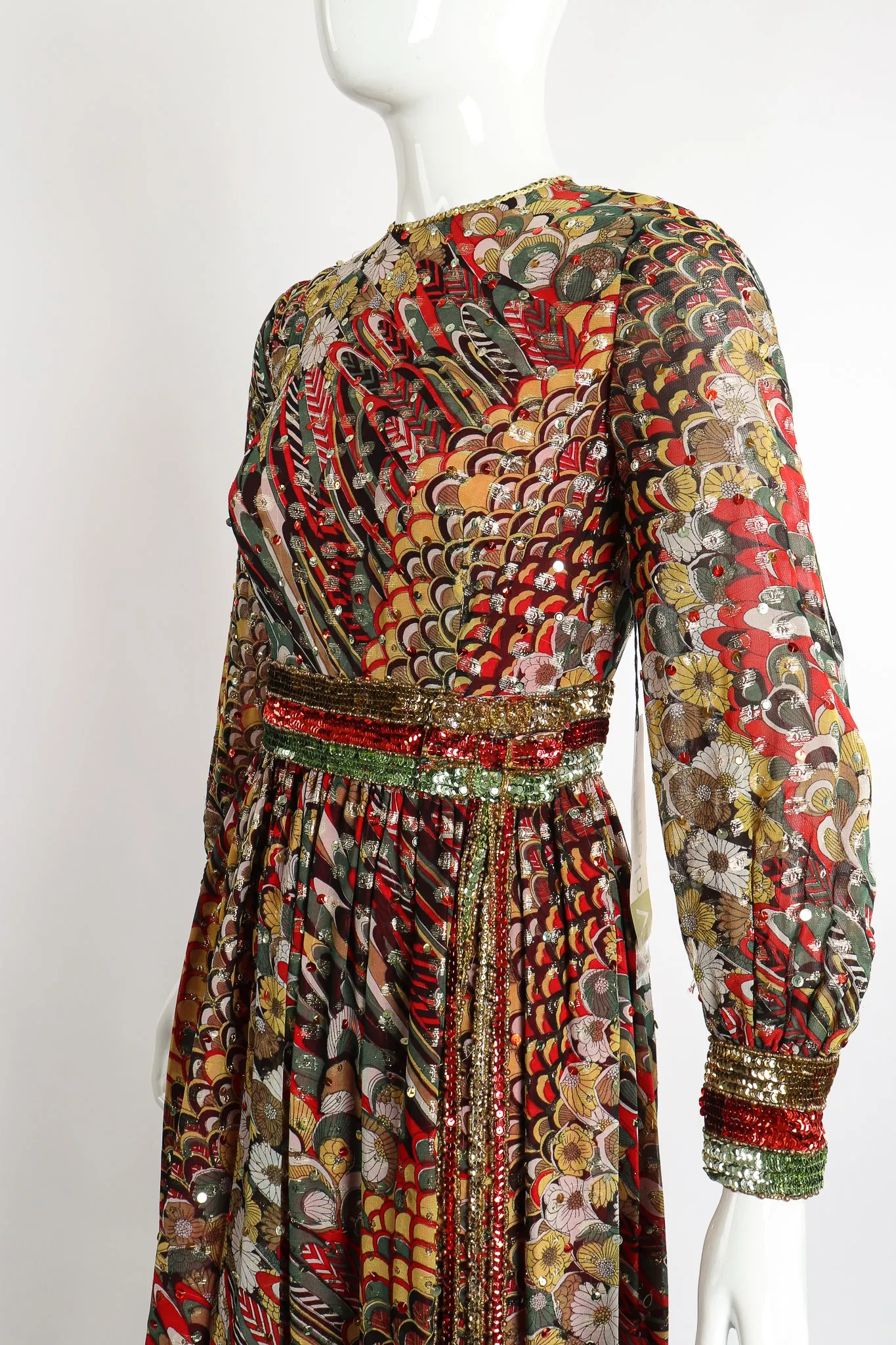 Belted Peacock Dress