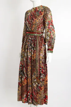 Belted Peacock Dress