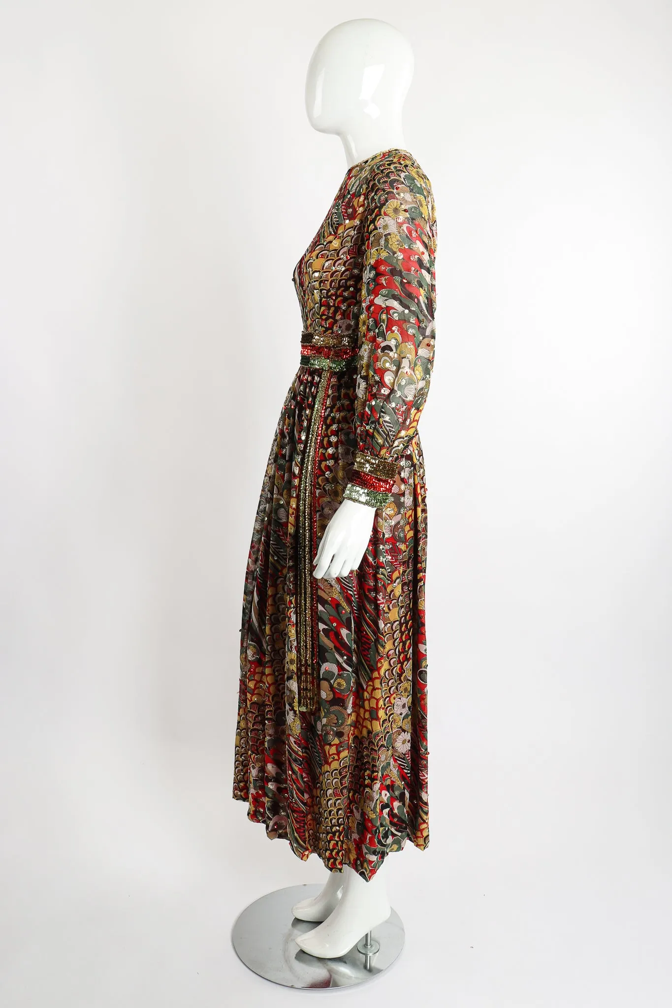 Belted Peacock Dress