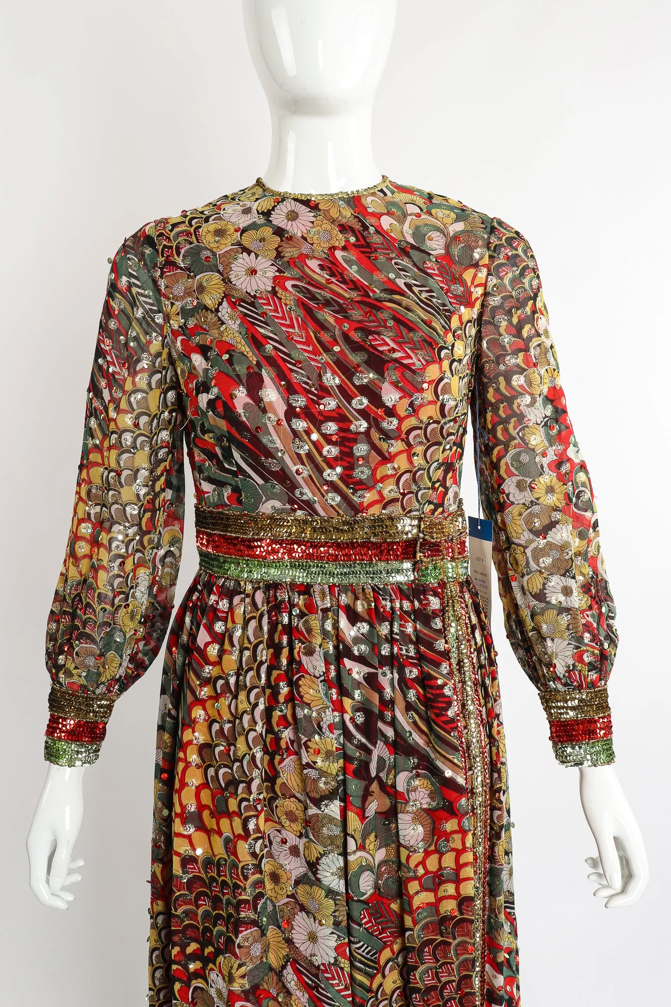 Belted Peacock Dress