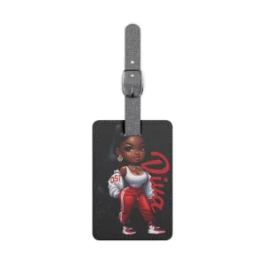 Black Diva Luggage Tag, Stylish Travel Accessory for Fashion Lovers, Unique Gift for Travelers, Airport Essentials, Personalized Travel Tag
