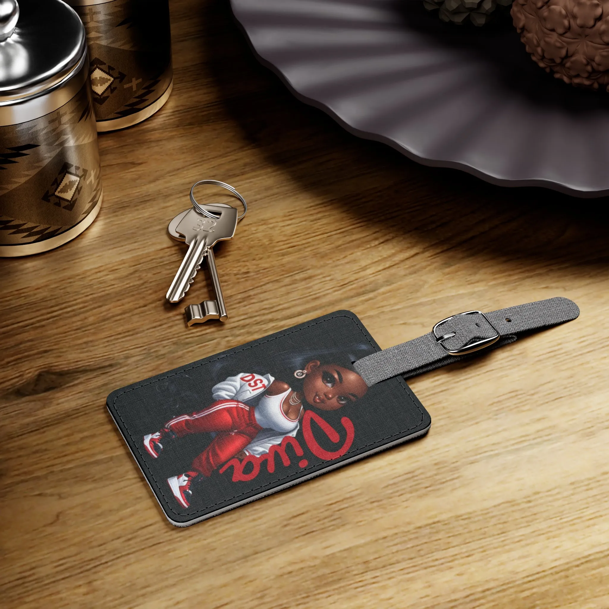 Black Diva Luggage Tag, Stylish Travel Accessory for Fashion Lovers, Unique Gift for Travelers, Airport Essentials, Personalized Travel Tag