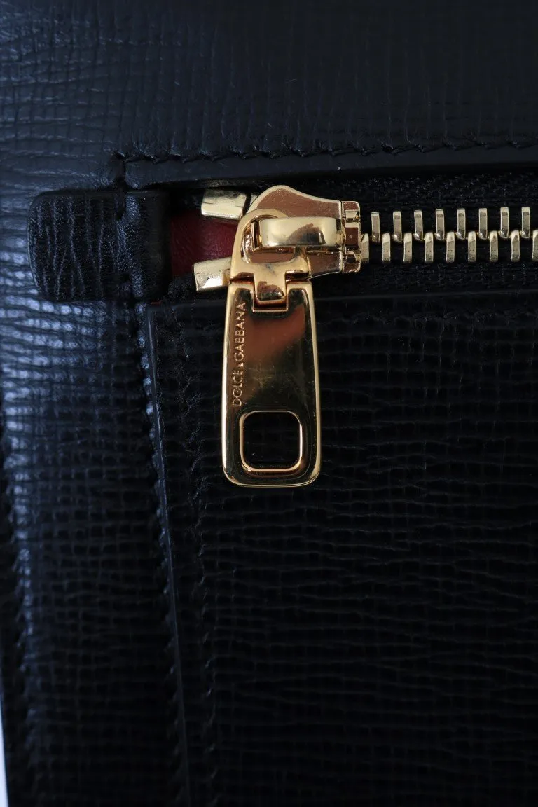 Black Leather LUCIA Shoulder Bag