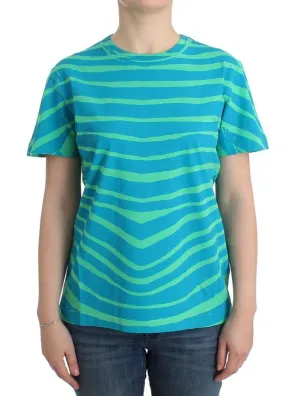 Blue striped cotton t-shirt