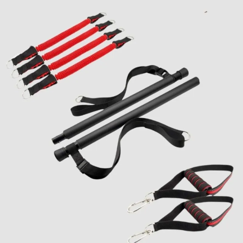 Bodybuilding Bar With Long-Lasting Adjustable Resistance Bands