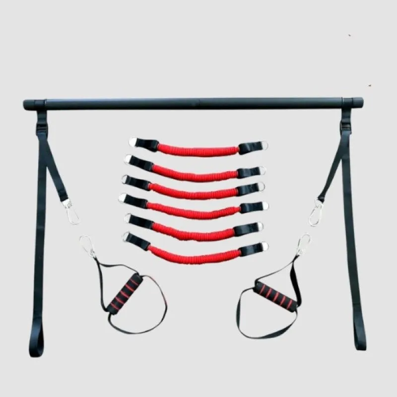 Bodybuilding Bar With Long-Lasting Adjustable Resistance Bands
