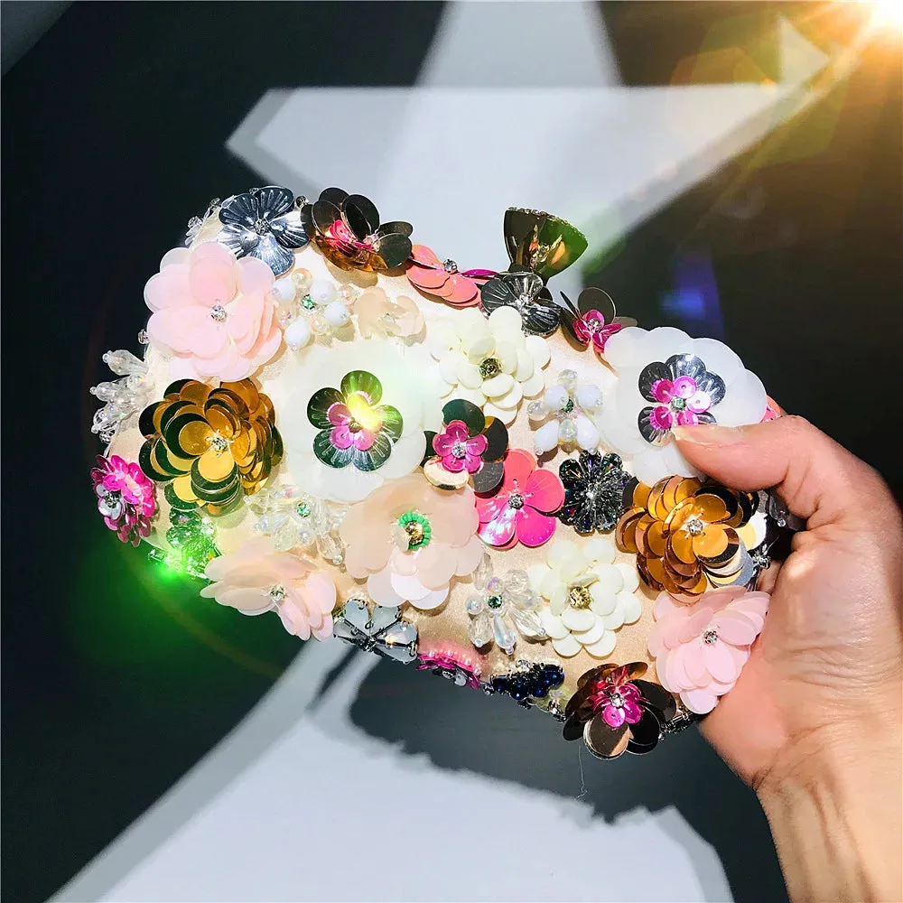 Bohemia Beaded Summer Evening Clutch - Vibrant Contrast Colors for a Classy Outing