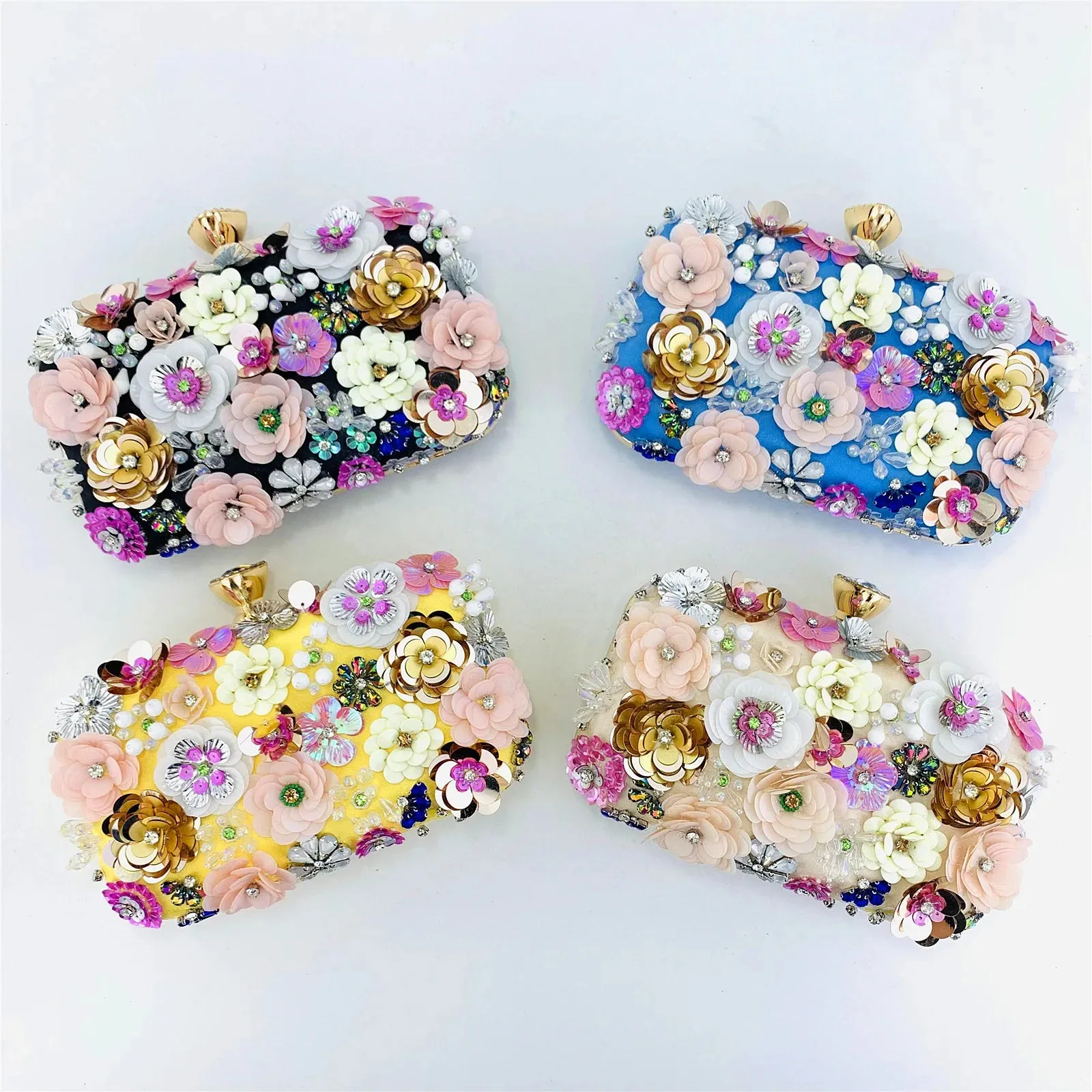 Bohemia Beaded Summer Evening Clutch - Vibrant Contrast Colors for a Classy Outing