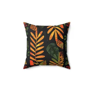 Bohemian Jungle Decorative Pillow | Colorful Leaf & Geometric Patterns | Double Sided