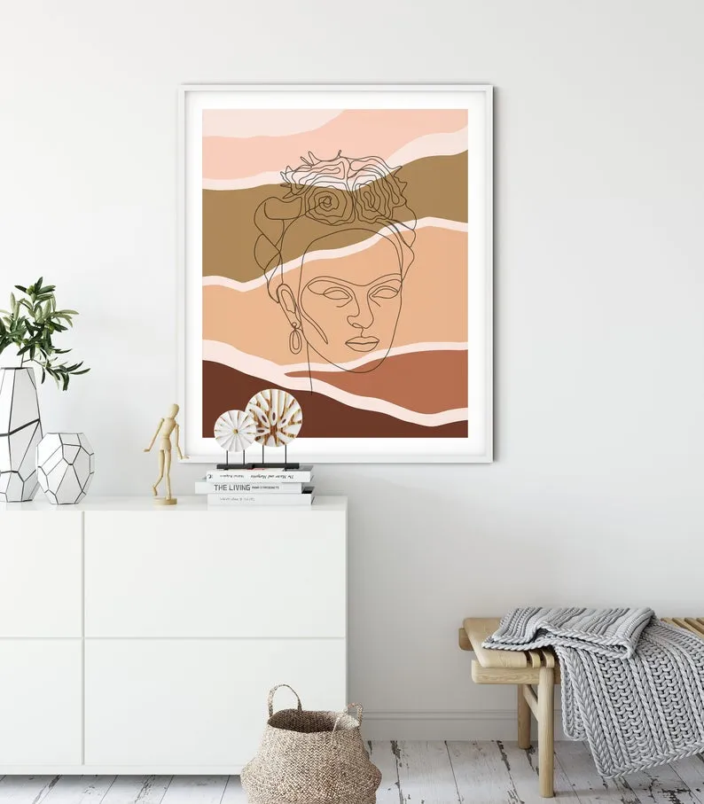 Boho line face Wall Art