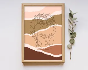 Boho line face Wall Art