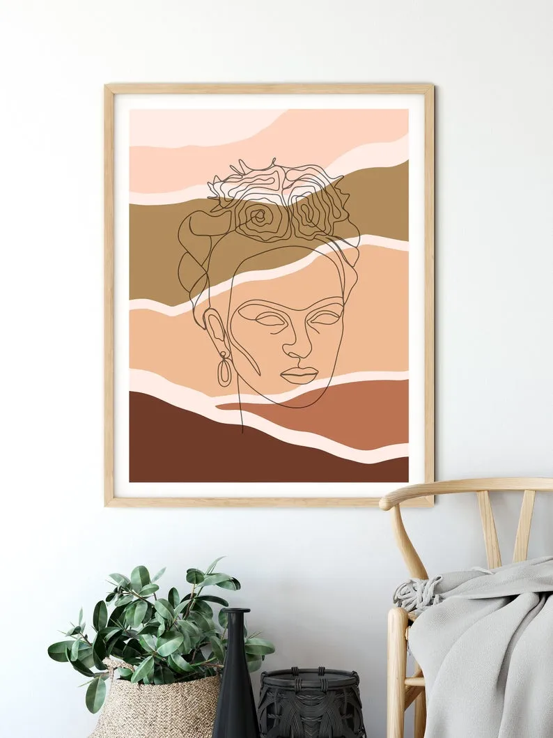 Boho line face Wall Art