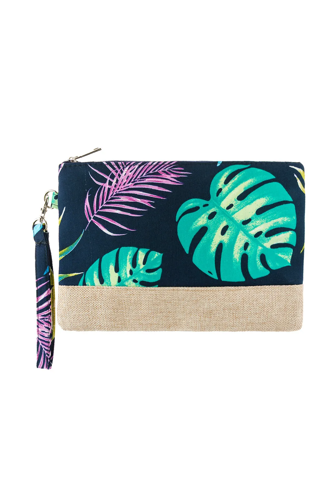 Botanical Printed Wristlet Bag