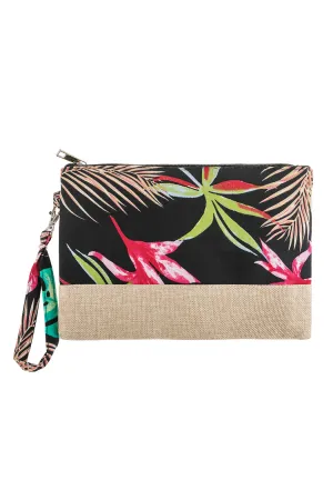 Botanical Printed Wristlet Bag