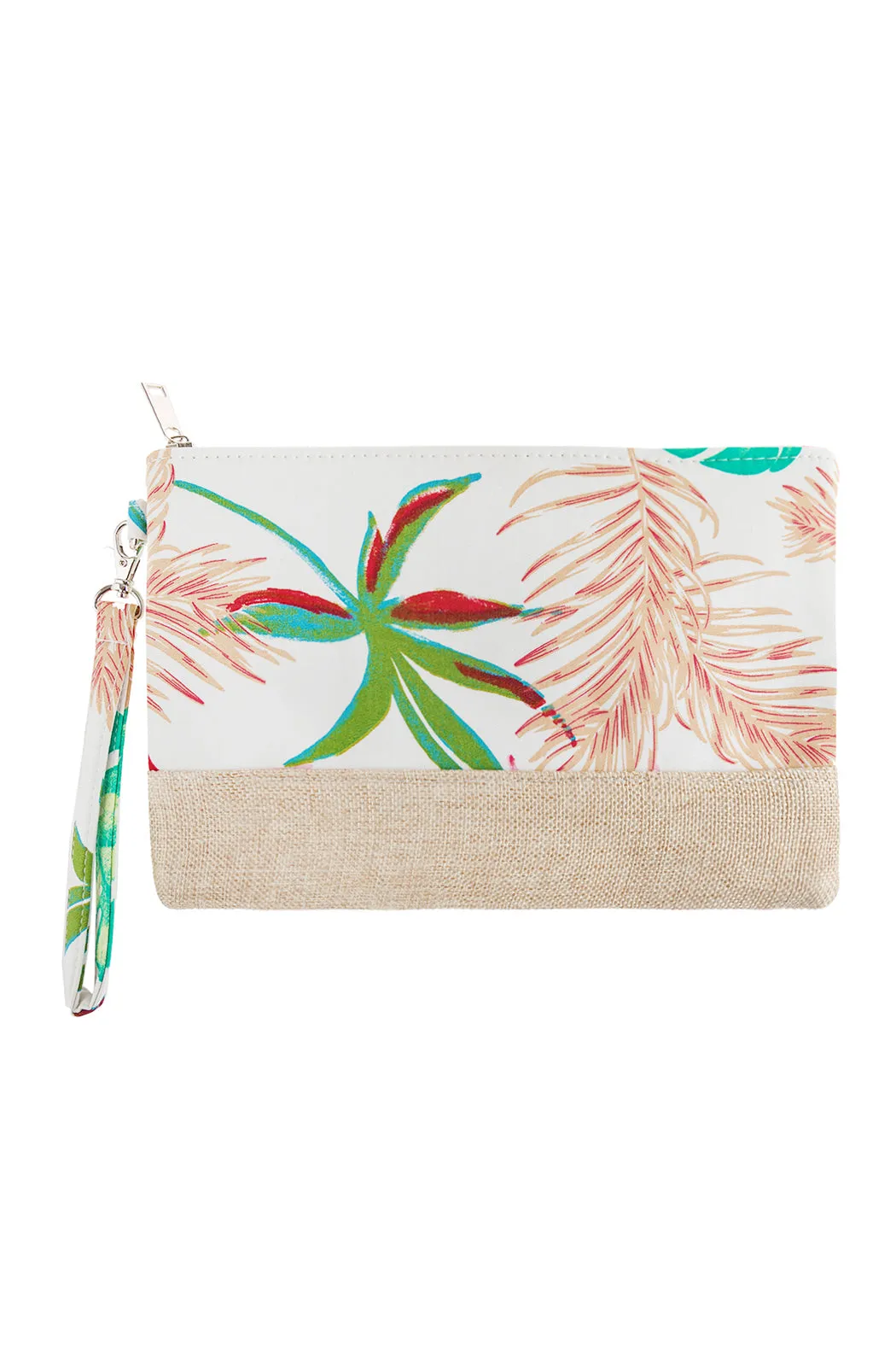 Botanical Printed Wristlet Bag