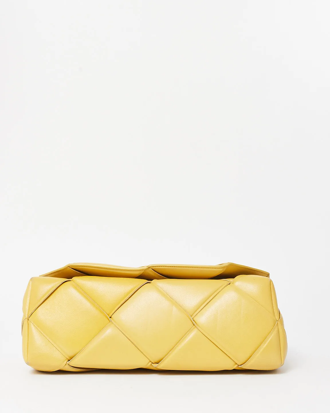 Bottega Veneta Yellow (Corn) Nappa Maxi Intrecciato Leather Padded The Top Handle Bag