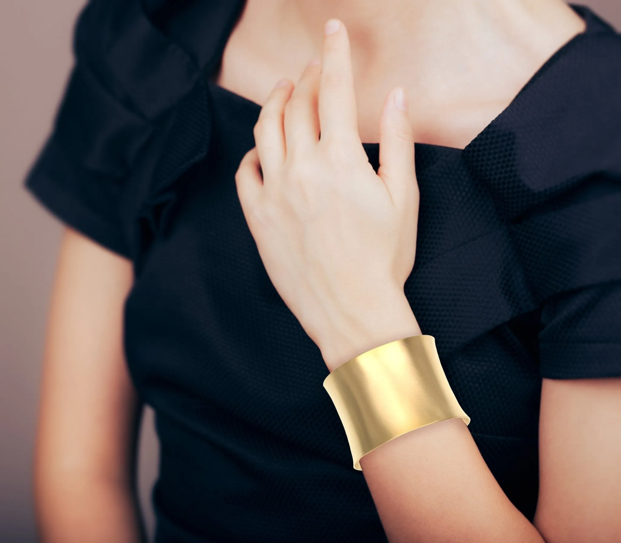 Brushed Anticlastic Bronze Cuff Bracelet