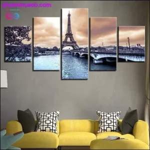 Canvas HD Prints Pictures Room Wall Art 5 Pieces Paris