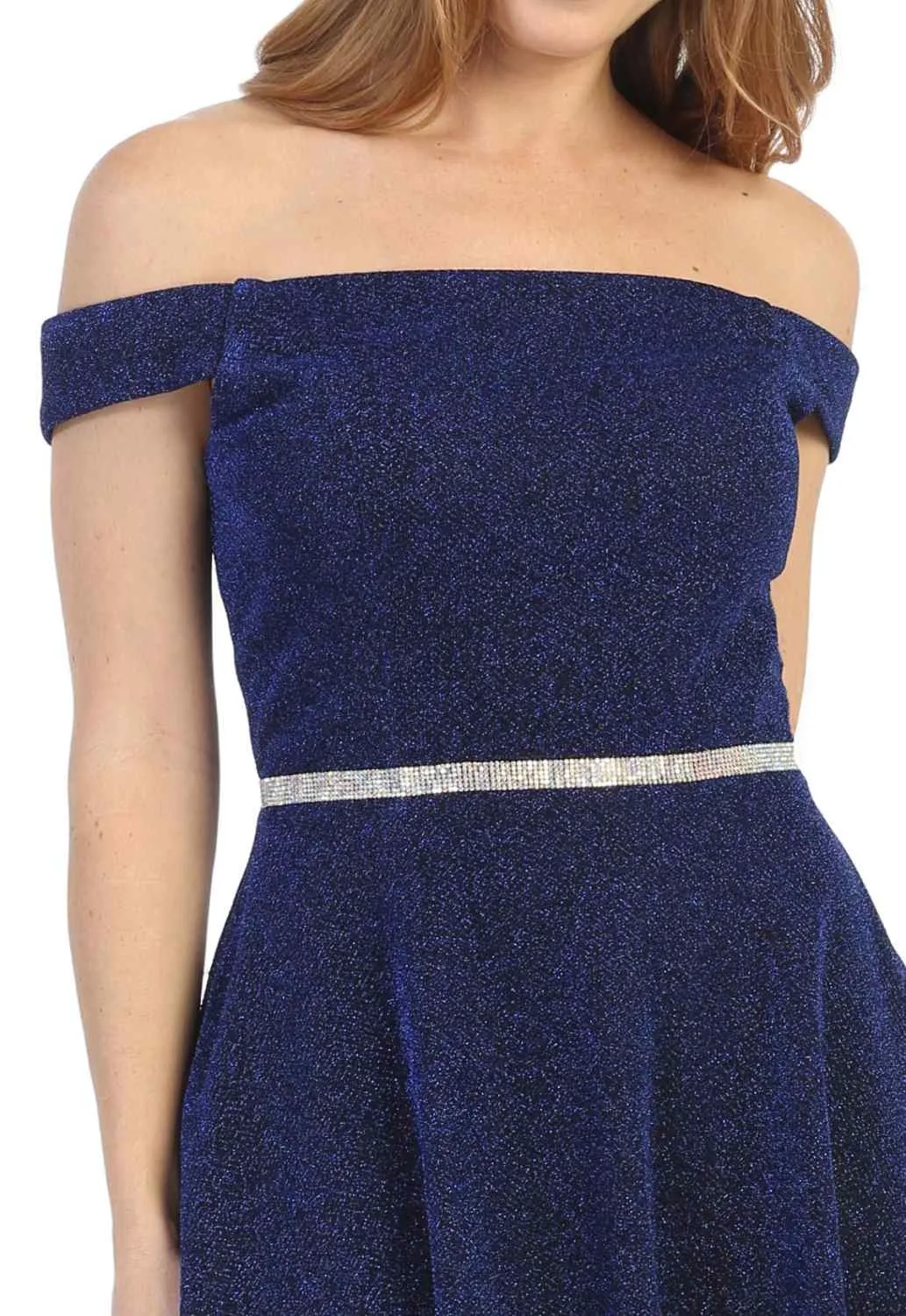 Celavie 6402S Off-Shoulder Knee Length Short Cocktail Dress A-Line