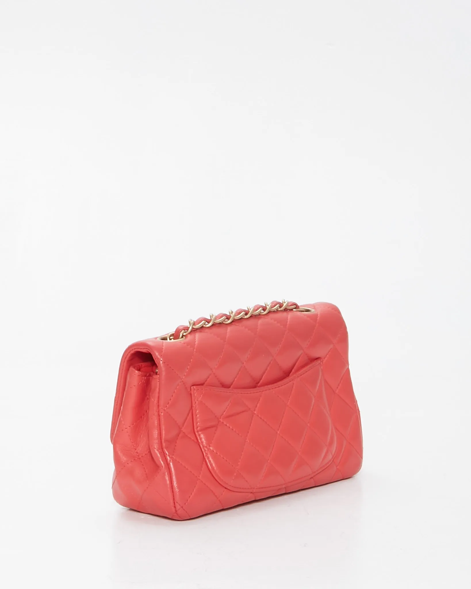 Chanel Red Quilted Leather Mini Rectangular Classic Chain Flap Bag
