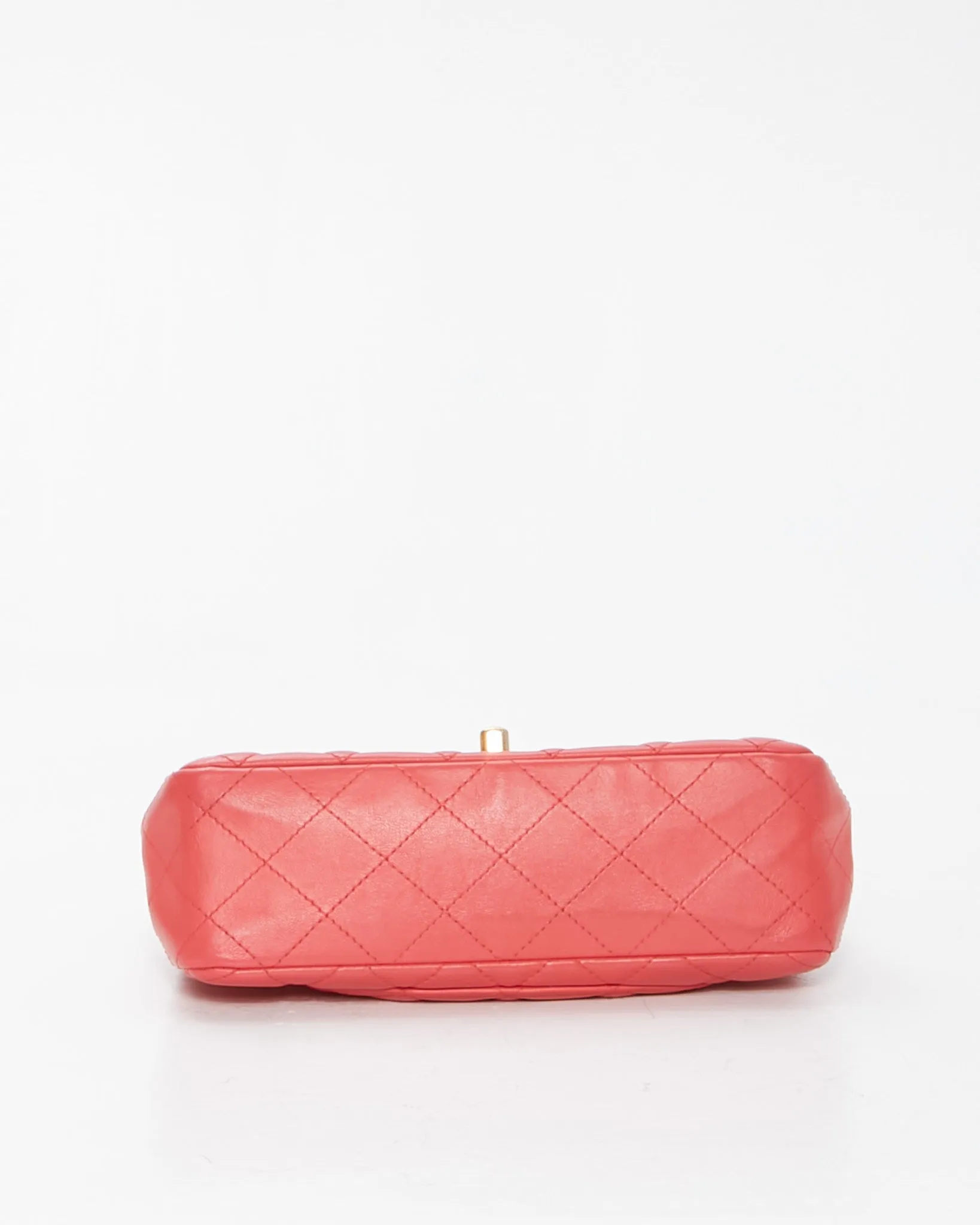 Chanel Red Quilted Leather Mini Rectangular Classic Chain Flap Bag
