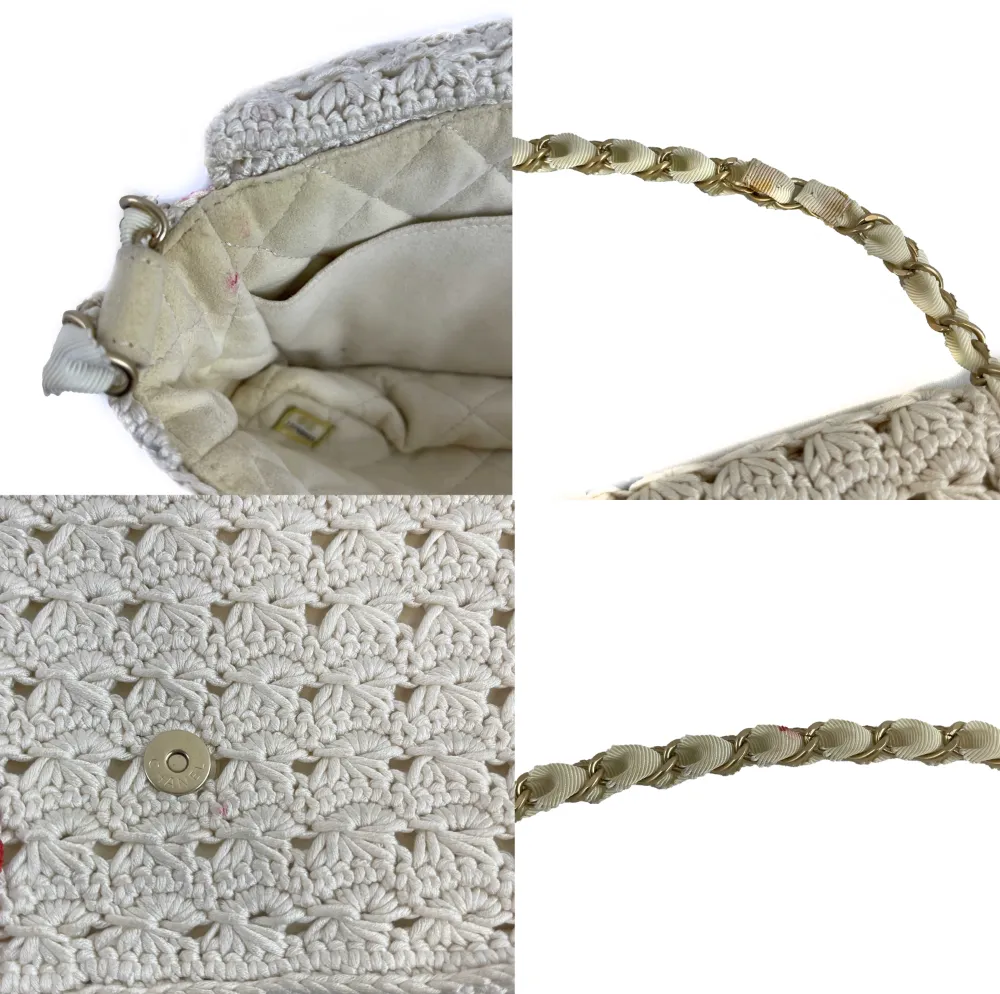 CHANEL Runway Medium Crochet Camellia Flap Shoulder Handbag 2010